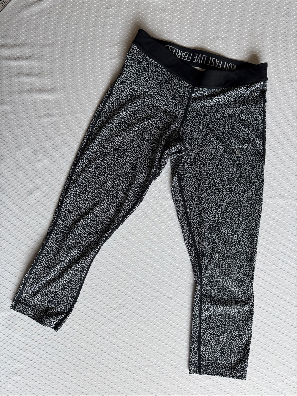 Nike Black and White Patterned Capri Leggings
